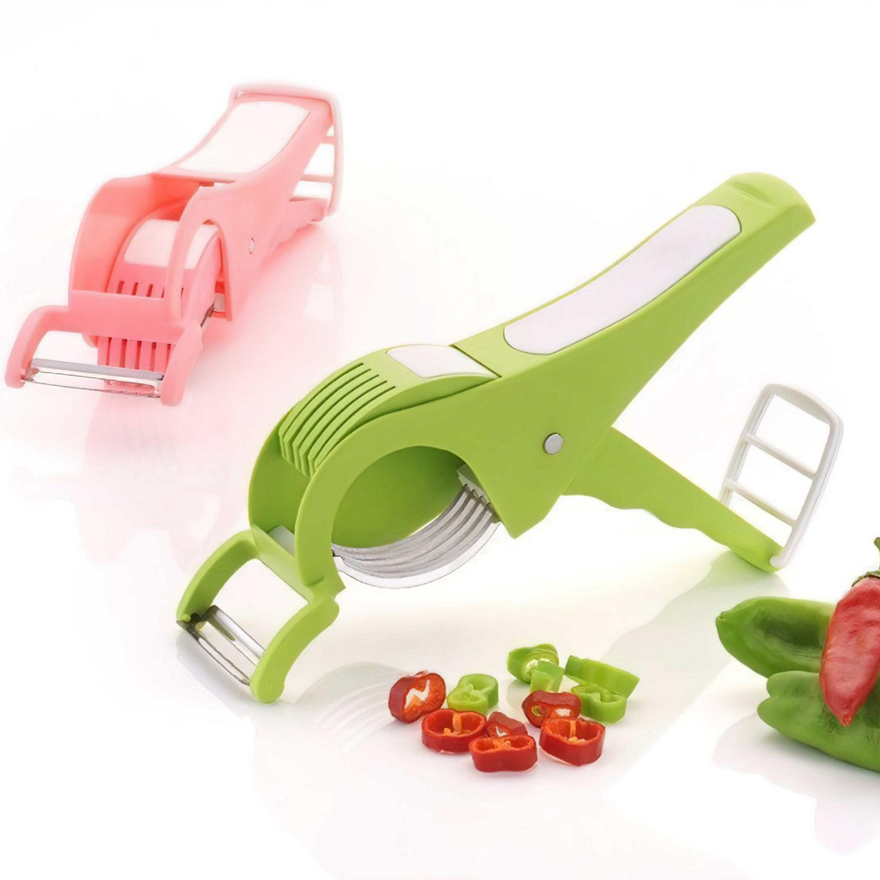 2 in 1 Vegetable Cutter with Peeler (Multicolour)