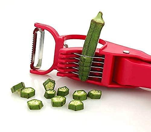 2 in 1 Vegetable Cutter with Peeler (Multicolour)