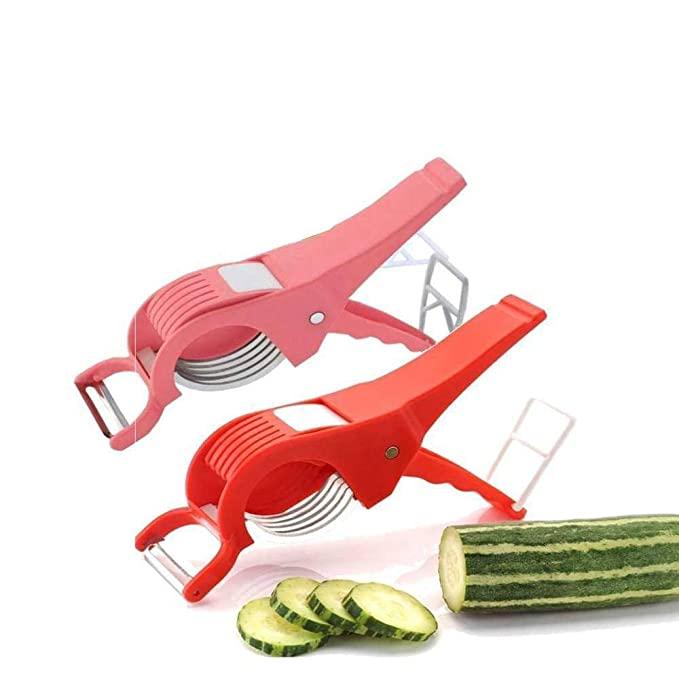 2 in 1 Vegetable Cutter with Peeler (Multicolour)