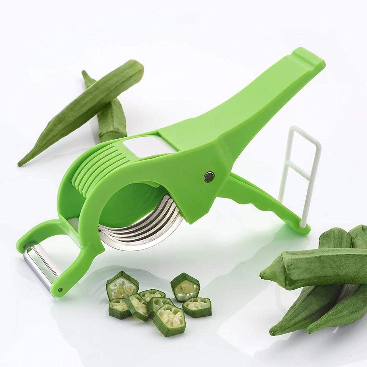 Vegetable Cutter 5 Sharp Blade with Peeler 2 in 1 Multi-Color