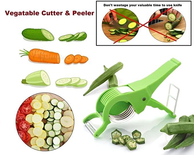 2 in 1 Vegetable Cutter with Peeler (Multicolour)