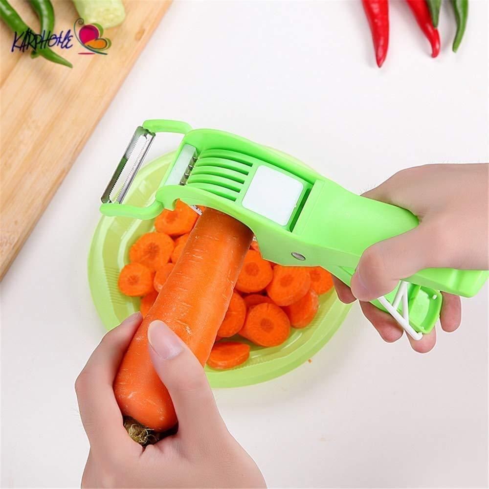 Vegetable Cutter 5 Sharp Blade with Peeler 2 in 1 Multi-Color